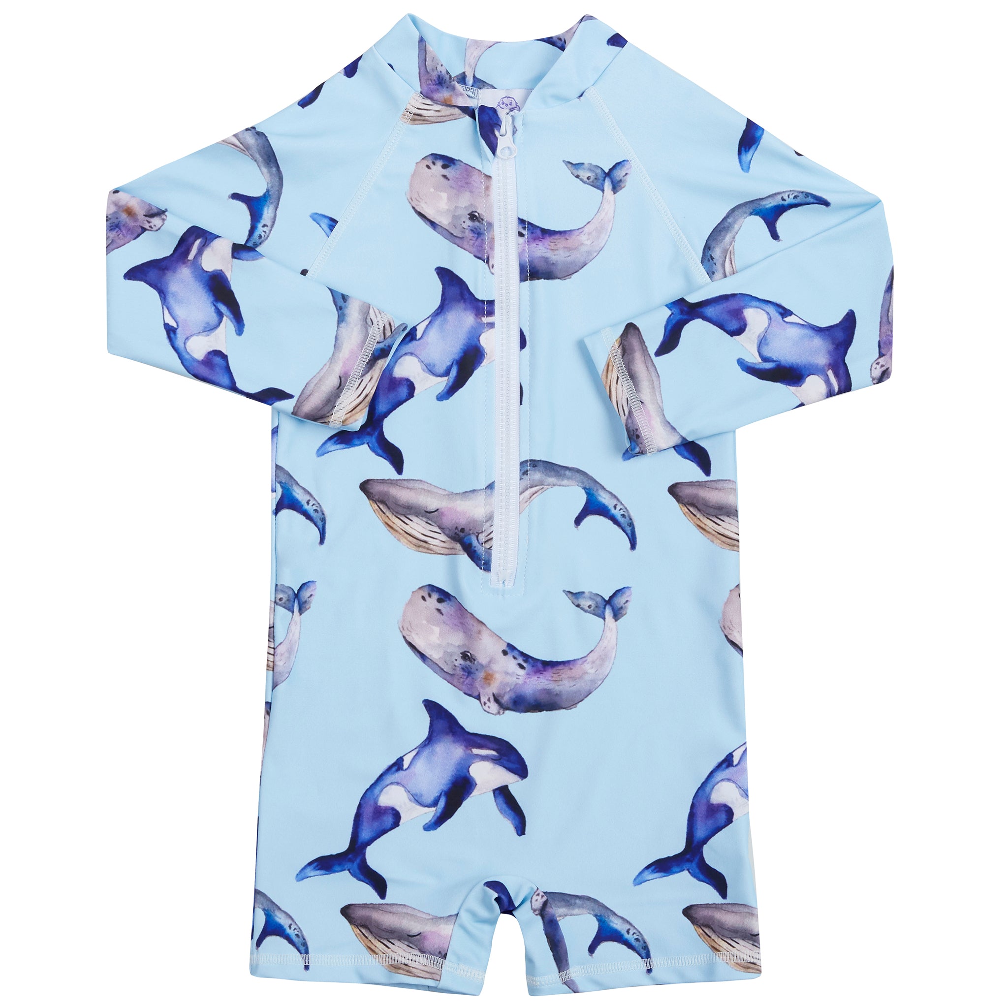 Whales Unisex Long Sleeve Zip Swimmers - Cheeky Chickadee Store