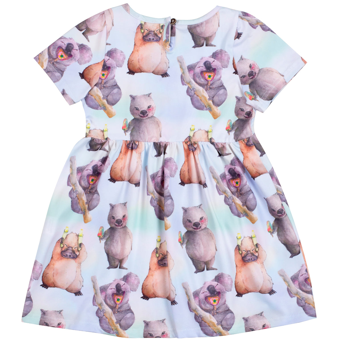 Ice Cream Animals Short Sleeve Pocket Dress - Cheeky Chickadee Store